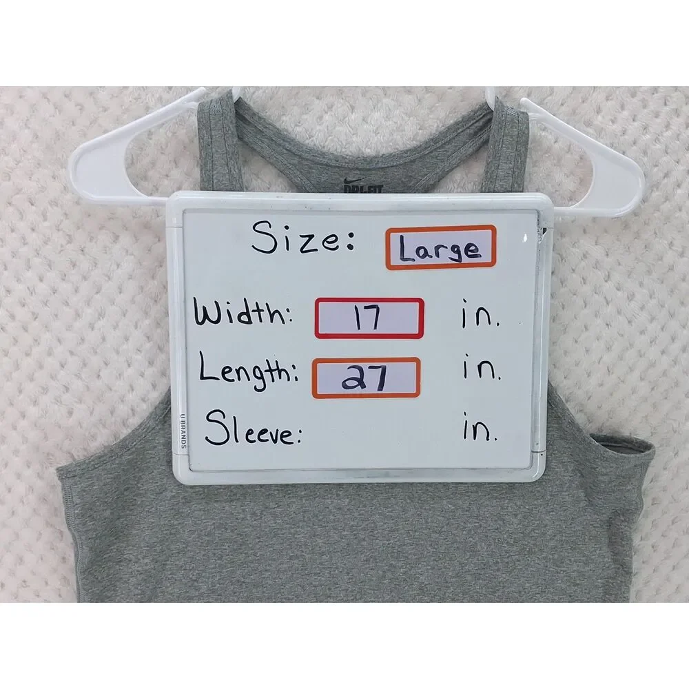 Nike Dri-Fit Slim Fit Women's Large Heather Gray Racerback Tank